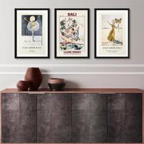 Kit 3 Quadros Posters Salvador Dali 33x24cm - com vidro Kit 3 Quadros Posters Salvador Dali 33x24cm - com vidro