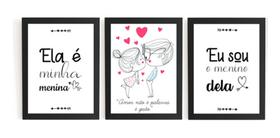 Kit 3 Quadros Quarto De Casal Ela É Minha Menina Eu Sou Dela Kit 3 Quadros Quarto De Casal Ela É Minha Menina Eu Sou Dela