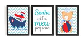 Kit 3 Quadros Quarto Infantil Sonhe Alto Meu Pequeno Kit 3 Quadros Quarto Infantil Sonhe Alto Meu Pequeno