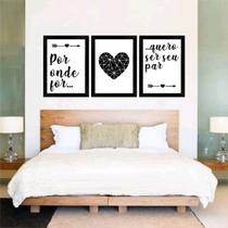 Kit 3 Quadros Quero Ser Seu Par 45x34cm - com vidro Kit 3 Quadros Quero Ser Seu Par 45x34cm - com vidro