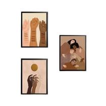 Kit 3 Quadros Racism Is Over 24X18 Com Vidro Madeira Branca Kit 3 Quadros Racism Is Over 24X18 Com Vidro Madeira Branca