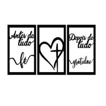 Kit 3 quadros religiosos com medida maior - mdf 3mm preto