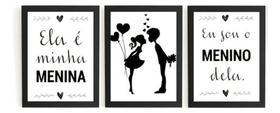 Kit 3 Quadros Romanticos Decoração Quarto Casal Kit 3 Quadros Romanticos Decoração Quarto Casal