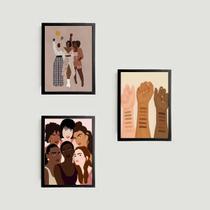 Kit 3 Quadros Stop Racism 24x18cm - com vidro Kit 3 Quadros Stop Racism 24x18cm - com vidro