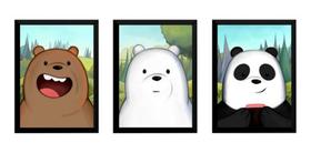Kit 3 Quadros Ursos Sem Curso Arte Posters Moldurados