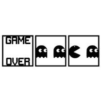 Kit 3 Quadros Vados Mdf Pac Man Geek Gamer