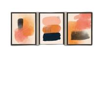 Kit 3 Quadros Versáteis Abstratos Neutros 24X18Cm - Vidro Kit 3 Quadros Versáteis Abstratos Neutros 24X18Cm - Vidro
