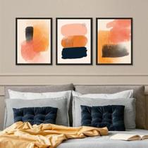 Kit 3 Quadros Versáteis Abstratos Neutros 33X24Cm - Vidro Kit 3 Quadros Versáteis Abstratos Neutros 33X24Cm - Vidro
