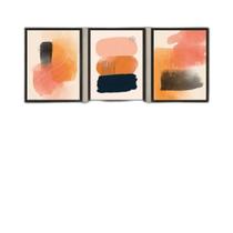 Kit 3 Quadros Versáteis Abstratos Neutros 45X34Cm - Vidro Kit 3 Quadros Versáteis Abstratos Neutros 45X34Cm - Vidro