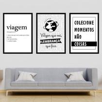 Kit 3 Quadros Viagem - Colecione Momentos 24x18cm Kit 3 Quadros Viagem - Colecione Momentos 24x18cm