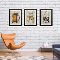 Kit 3 Quadros Vintage Bar Bebida 33X24Cm Kit 3 Quadros Vintage Bar Bebida 33X24Cm