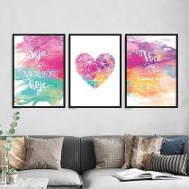 Kit 3 Quadros Você Pode Recomeçar 45x34cm - com vidro
