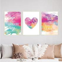 Kit 3 Quadros Você Pode Recomeçar 45X34Cm