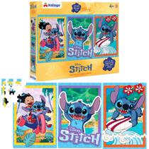 Kit 3 Quebra Cabeça Lilo Stitch em Madeira Educativo 3 Brinquedos Didáticos 300pçs