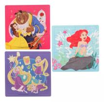 Kit 3 Quebra Cabeça Princesa Disney Bela Fera Ariel Rapunzel
