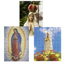 Kit 3 Quebra-Cabeças Nossas Senhoras Minha Mãe De 24 Peças