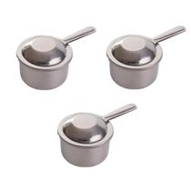 Kit 3 Queimadores Fogareiro com Abafador Inox para Rechaud Fondue Prime