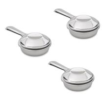 Kit 3 Queimadores Fogareiro com Abafador Inox para Rechaud Fondue Prime