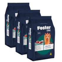 Kit 3 Ração para Cães Foster One Raças Pequenas sabor Carne e Arroz 1kg