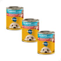 Kit 3 Ração Sache Úmida Lata Pedigree Cães 280g Patê Sabores Sabor:Carne Adulto Kit 3 Ração Sache Úmida Lata Pedigree Cães 280g Patê Sabores Sabor:Carne Adulto