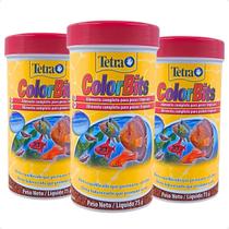 Kit 3 Ração Tetra Para Peixes Colorbits Granules - 75G
