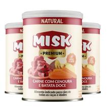 Kit 3 Ração Úmida Natural Misk Carne Com Cenoura Batata Doce Kit 3 Ração Úmida Natural Misk Carne Com Cenoura Batata Doce