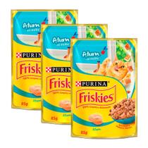 Kit 3 Ração Úmida para Gatos Friskies Adultos Sabor Atum ao Molho em Sachê 85g Kit 3 Ração Úmida para Gatos Friskies Adultos Sabor Atum ao Molho em Sachê 85g