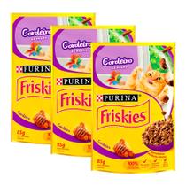 Kit 3 Ração Úmida para Gatos Friskies Adultos Sabor Cordeiro ao Molho em Sachê 85g Kit 3 Ração Úmida para Gatos Friskies Adultos Sabor Cordeiro ao Molho em Sachê 85g
