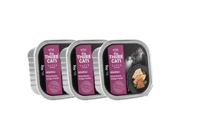 Kit 3 Ração Úmida Three Cats Ad Patê Peixe Frango Carne - 90g