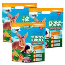 Kit 3 Rações coelho, hamsters e roedores Funny Bunny 1,8kg