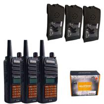 Kit 3 Rádio Baofeng UV9R Dual A Prova Dágua Com Capa Em Couro Kit 3 Rádio Baofeng UV9R Dual A Prova Dágua Com Capa Em Couro