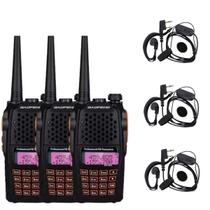 Kit 3 Rádio Comunicador Baofeng UV6R 7w Walk Talk UHF VHF Original