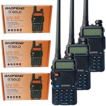 Kit 3 Rádios Baofeng UV-5R UHF VHF Walkie Talkie Profissional Kit 3 Rádios Baofeng UV-5R UHF VHF Walkie Talkie Profissional