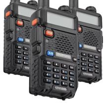 Kit 3 Rádios Baofeng UV-5R UHF VHF Walkie Talkie Profissional