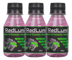Kit 3 Radlumi - Detector De Vamento Leak Finder 100 Ml