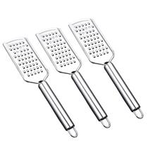 Kit 3 Ralador Cozinha Fino Inox Alimentos Legumes Queijo Chocolate Cor Prateado