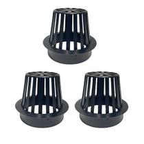 Kit 3 Ralo Abacaxi Plástico Anti Folhas Para Calha e Tubo 100 Mm
