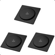 Kit 3 Ralo Click 10x10 Quadrado Inteligente Banheiro Preto Kit 3 Ralo Click 10x10 Quadrado Inteligente Banheiro Preto