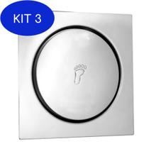 Kit 3 Ralo Click Inteligente Para Banheiro Quadrado 15 Cm