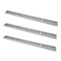 Kit 3 Ralo Grelha Linear Caixilho Alumínio Escovado 15x100cm Kit 3 Ralo Grelha Linear Caixilho Alumínio Escovado 15x100cm
