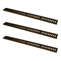 Kit 3 Ralo Grelha Linear Caixilho Alumínio Marrom 10x100cm