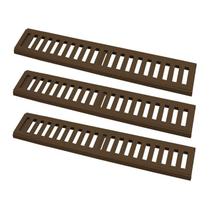 Kit 3 Ralo Grelha Linear Caixilho Alumínio Marrom 10x50cm Kit 3 Ralo Grelha Linear Caixilho Alumínio Marrom 10x50cm
