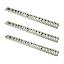 Kit 3 Ralo Grelha Linear Caixilho em Alumínio Bege 15x100cm