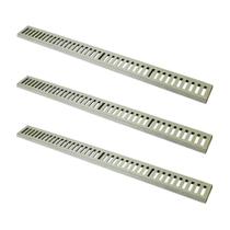 Kit 3 Ralo Grelha Linear Caixilho Em Alumínio Bege 20x100cm