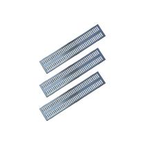 Kit 3 Ralo Grelha Linear e Caixilho Aço Galvanizado 20x100cm