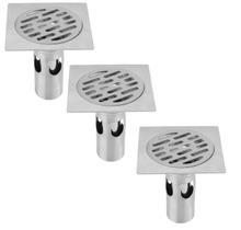 Kit 3 Ralo Inteligente Anti Odor 11,8x11,8 Inox Escovado