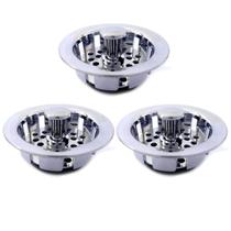 Kit 3 Ralos Cesto Válvula De Pia Tipo Cestinha Alumínio Coletor