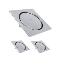 Kit 3 Ralos Click Inteligente Quadrado Para Banheiro 10x10 Aço Inox Kit 3 Ralos Click Inteligente Quadrado Para Banheiro 10x10 Aço Inox