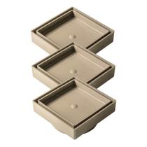 Kit 3 Ralos Invisível Oculto Seca Piso Porcelanato Inteligente 13cm x 13cm Bege Giofer