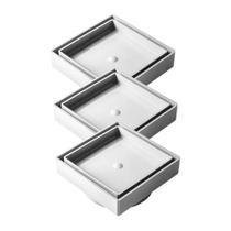 Kit 3 Ralos Invisível Oculto Seca Piso Porcelanato Inteligente 13cm x 13cm Branco Giofer